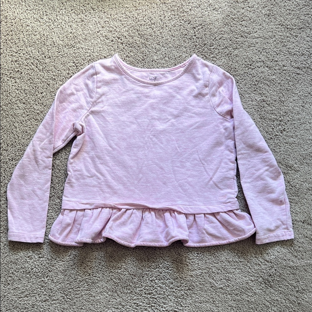 Vineyard Vines Light Pink Ruffle Long Sleeve Sweatshirt